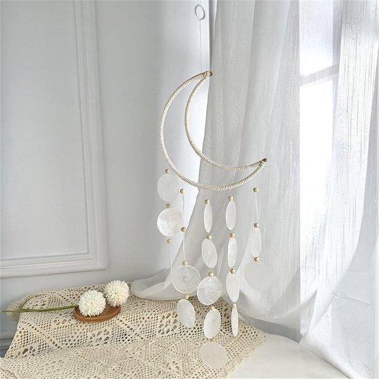 OEM Weißes Perlenhalsband - Traumfänger Fensterdeko - Mondwindspiel - mobile Schale - Gartendekoration 2026