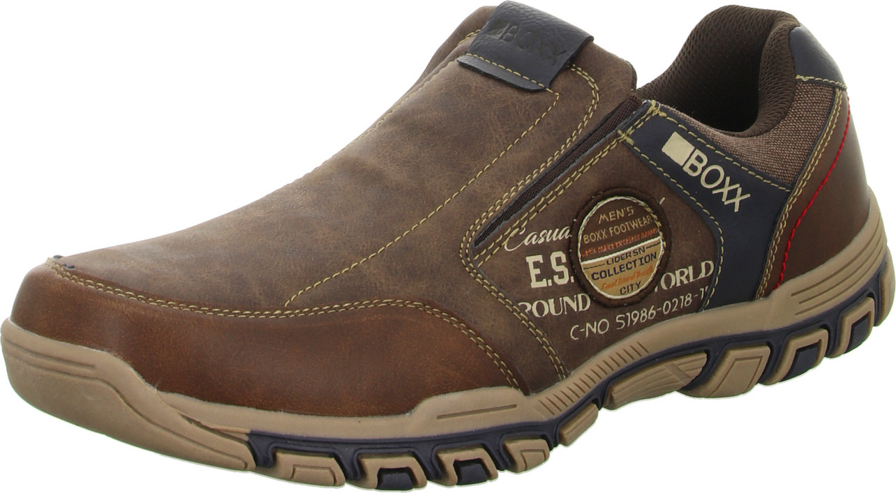 BOXX Herren-Slipper-Slip-On Braun, Farbe:braun, EU Größe:48 LD0170-01