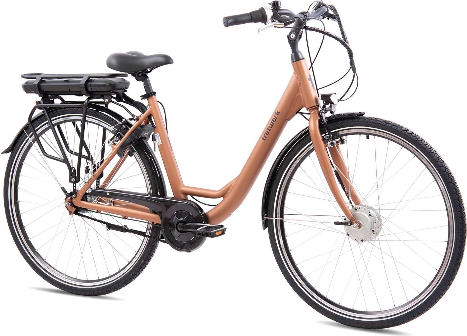 Tretwerk Cloud E Bike Damen 28 Zoll Elektrofahrrad 155 - 175 cm retro Damenfahrrad mit Nabenschaltung