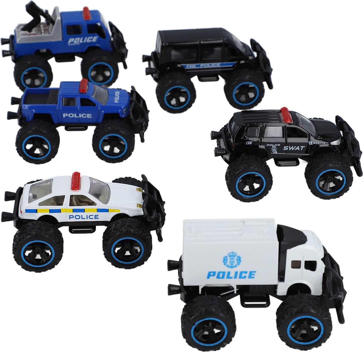 Gistuch 6 Stück zurückziehbares Auto, 11 cm x 7 cm, Kunststoff, Reibungsrückzug, Mini-Fahrzeugmodell, Spielzeug mit zu öffnenden Seitentüren für Kinder