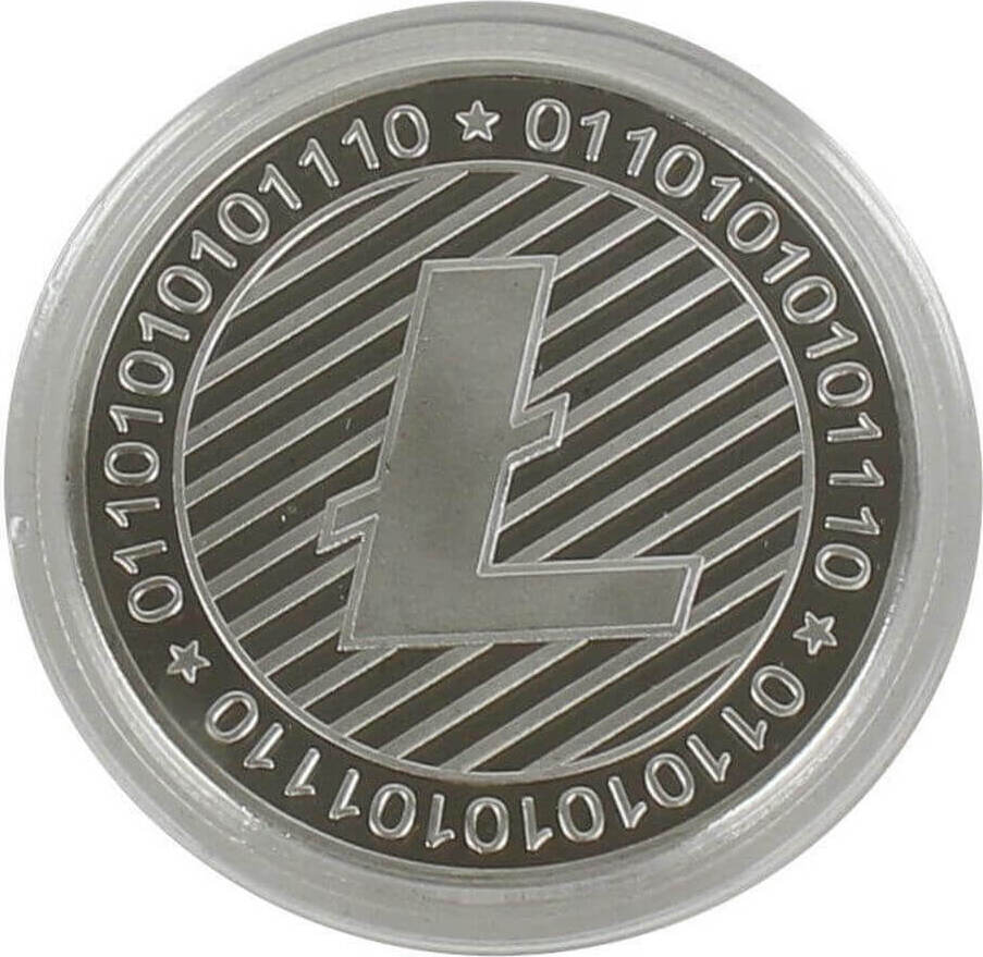 Save-Your-Bitcoins.com Litecoin (LTC) Münze aus Metall, versilbert (Echt-Silber überzogen) Litecoin Sammlermünze