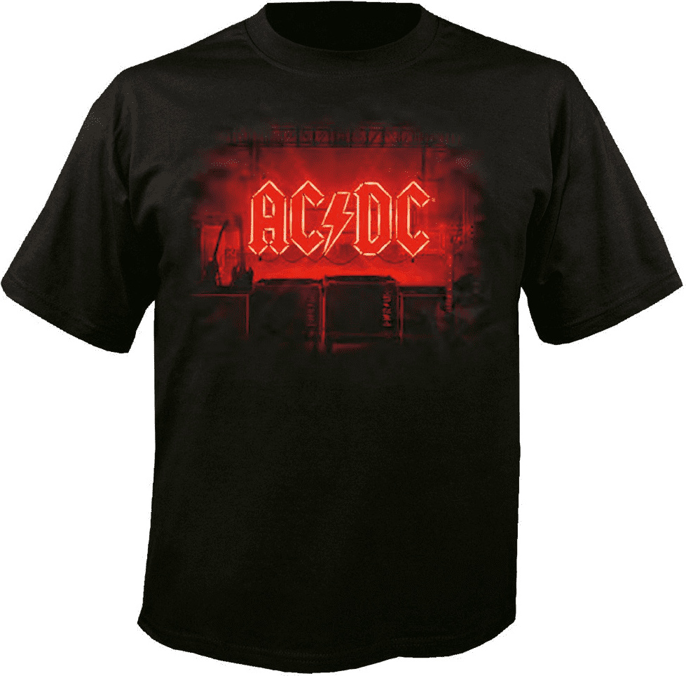 AC/DC Tour Wash T-Shirt Herren - Offizielles Band Shirt Schwarz XS