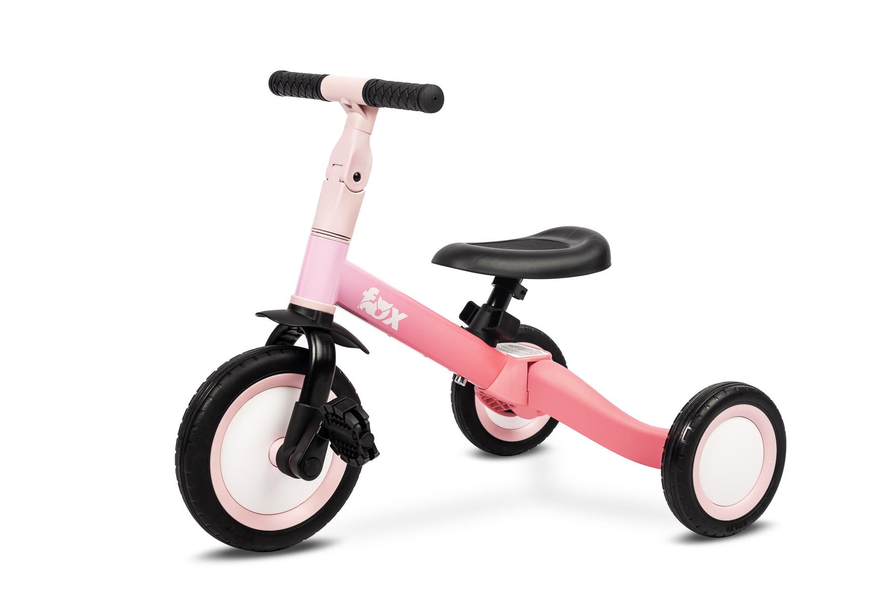 TOYZ, Dreirad Laufrad Kinder, 4in1 Kinderfahrrad, Dreirad, Zweirad, Fox, Rosa TOYZ-0274