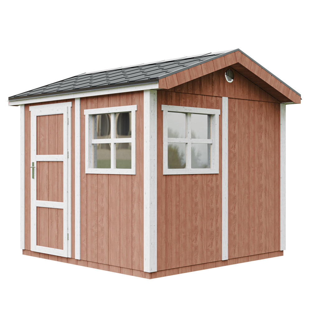 Gartenhaus 5,9 m² - H252x250x294 cm - Timbela M913-REDWOOD RED