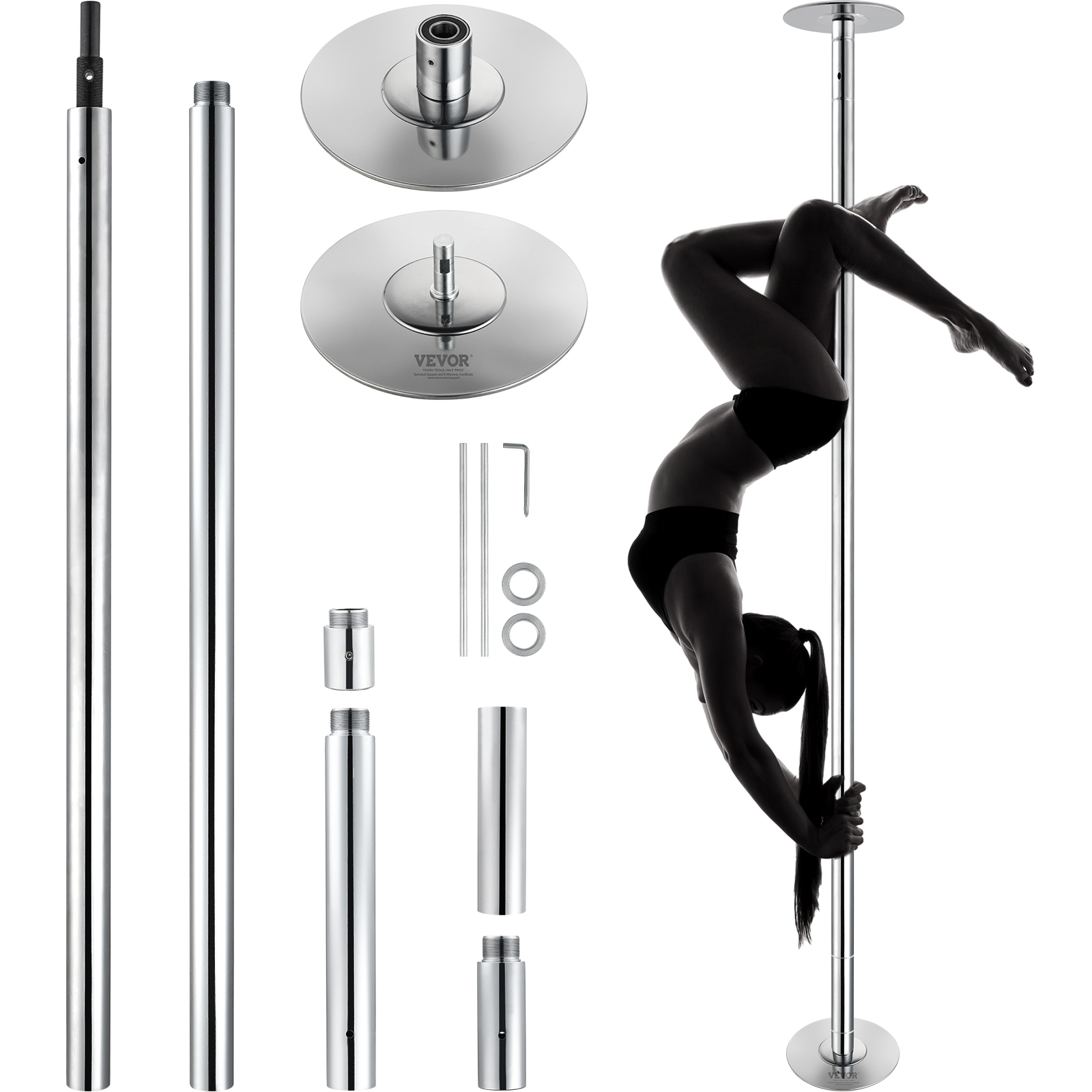 Pôle de Danse - VEVOR - Barre de Pole Dance Barre de Danse Professionnelle Portable et Amovible