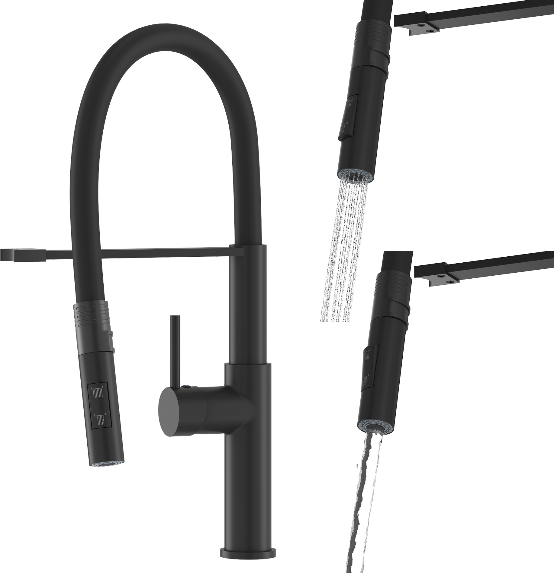 Küchenarmatur Flexibler Auslauf Schwarz Küchenarmatur Flexibel Soria