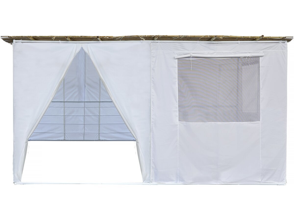 Sukkah-Set NINA anpassbar - 4 x 3 - 4 Bambusrollen und 4 Holzpfosten