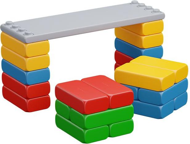 Marioinex Lernspielzeug Didactic Board mit großen Bausteinen 23-teilig