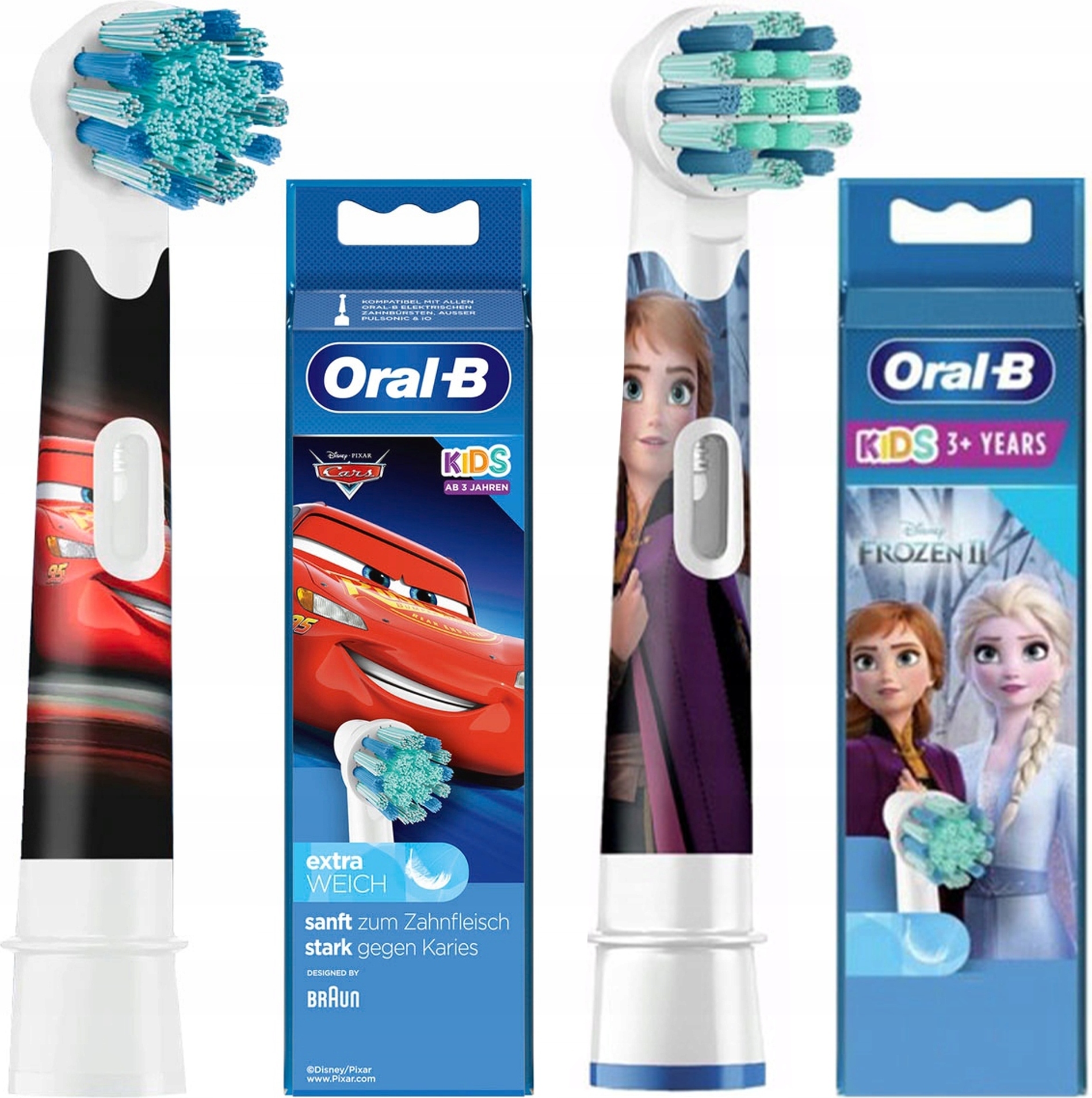 2X Oral-B Kids Tip Disney Iceberg Cars
