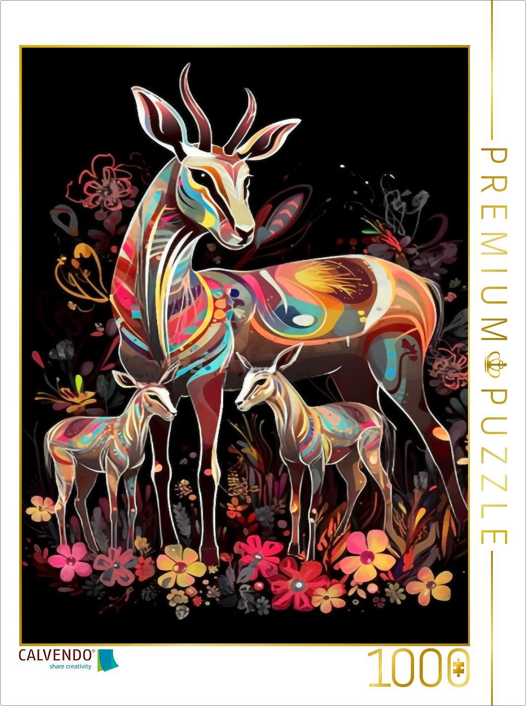 CALVENDO Puzzle Springböcke | 1000 Teile Lege-Größe 64x48cm Foto-Puzzle für glückliche Stunden