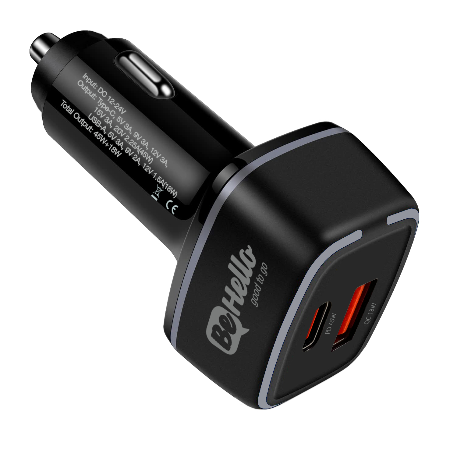 BeHello BEHCAC00026 Nabíjačka mobilných zariadení Smartphone Black Car Cigar Lighter