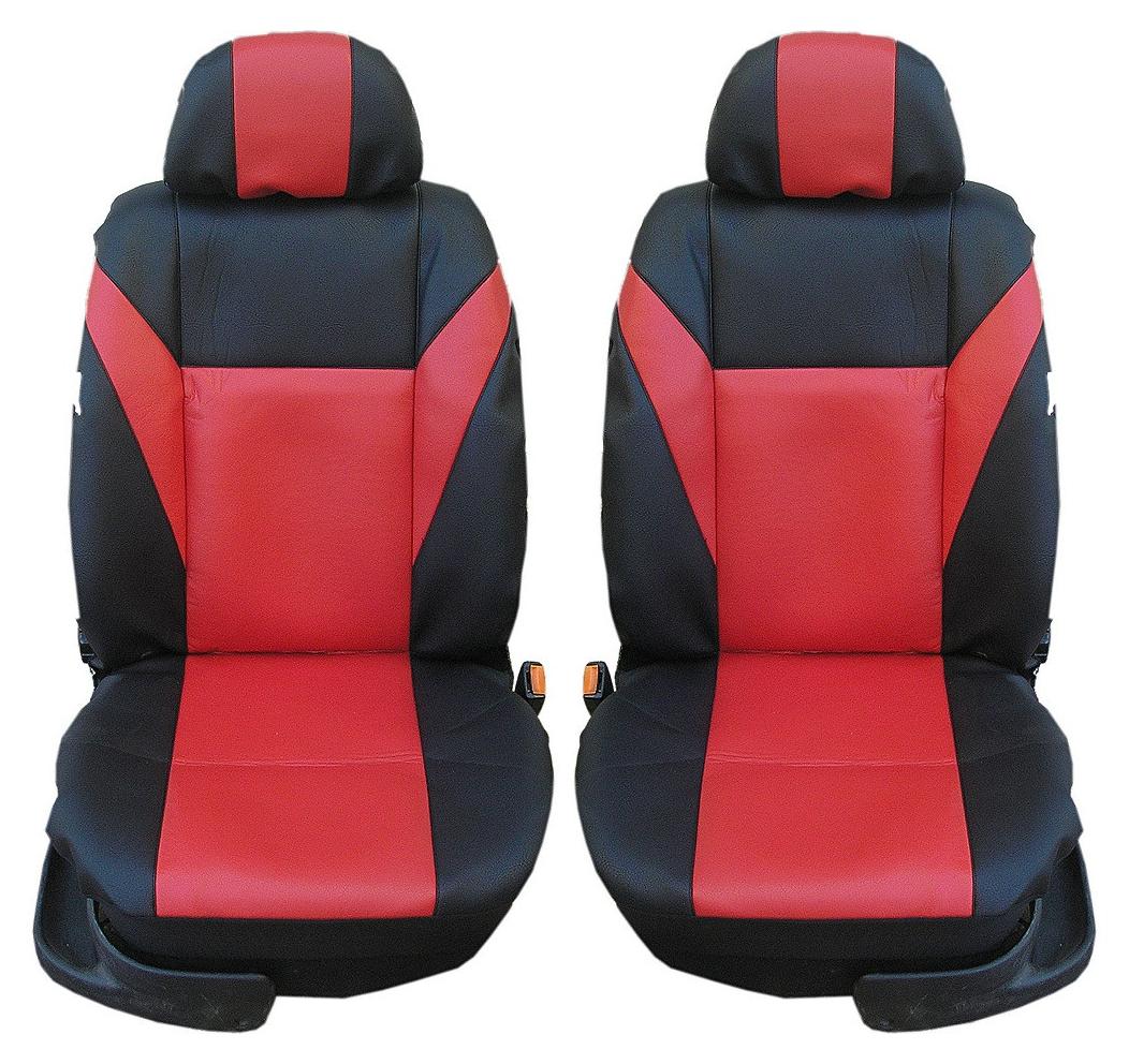 PROMOLINK Universelle Ledersitzbezüge für Vordersitze, rot/schwarz TAP359