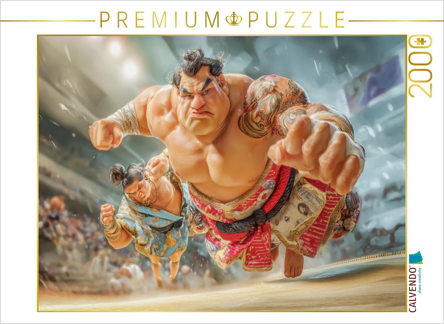 CALVENDO Puzzle Sumoringer Karikaturen | 2000 Teile Lege-Größe 90x67cm Foto-Puzzle für glückliche Stunden