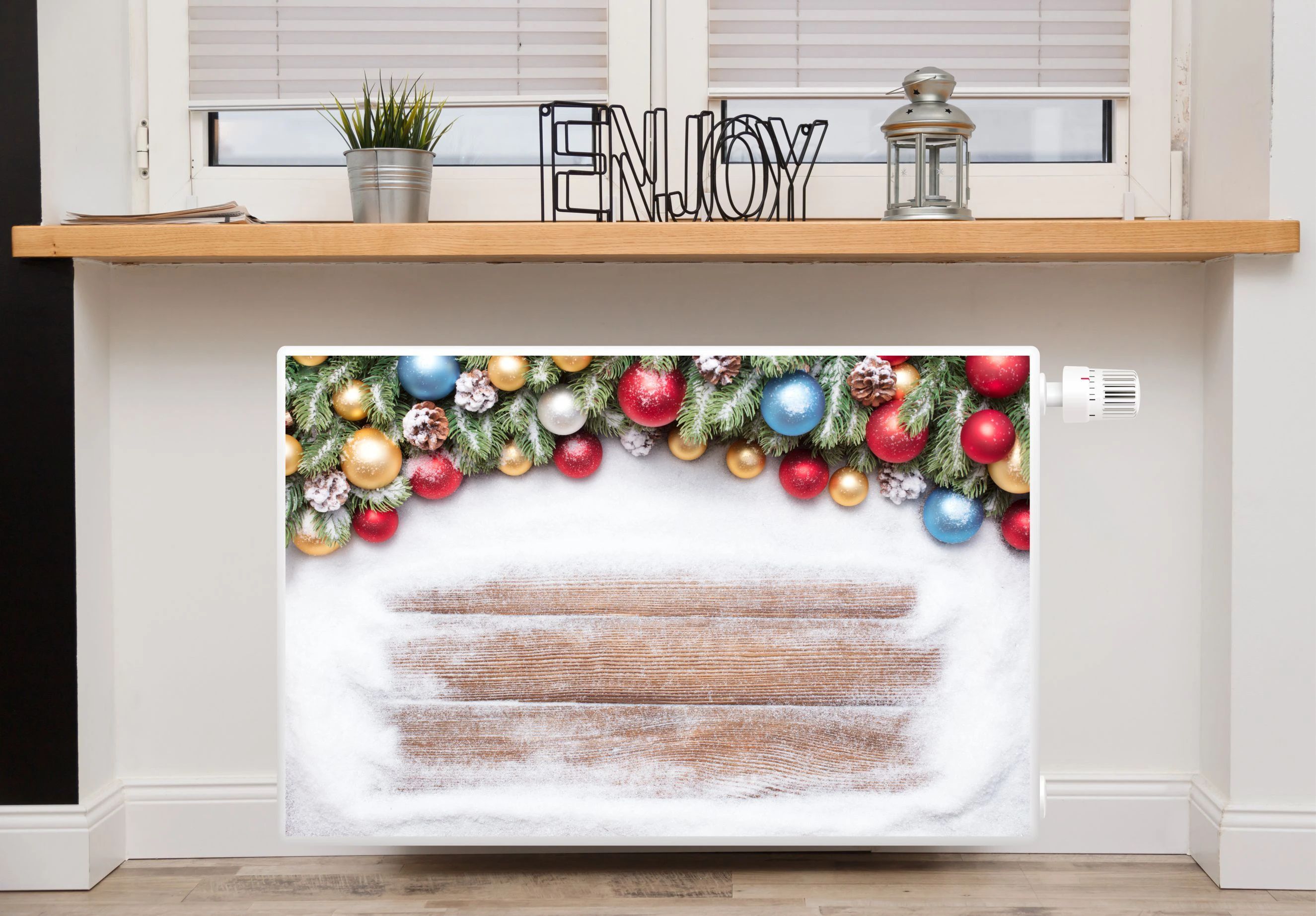 DECO WALLS Magnetický kryt na radiátor 60x100 cm - Kryt na kúrenie Vianočná dekorácia