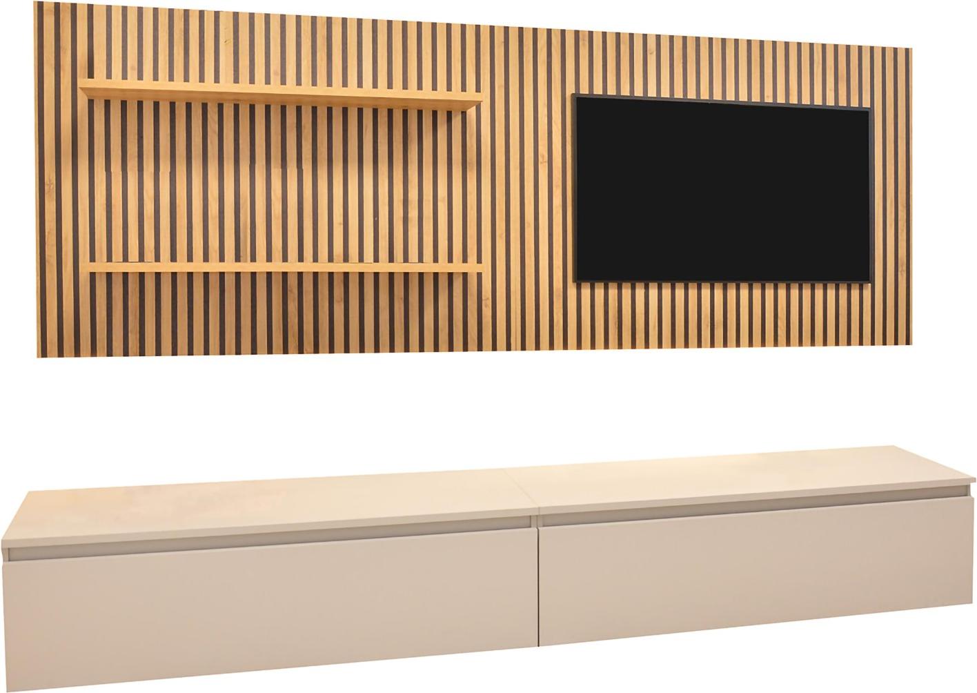 Dmora Pollina - Wandregal, Beige, Modulbauweise Italy