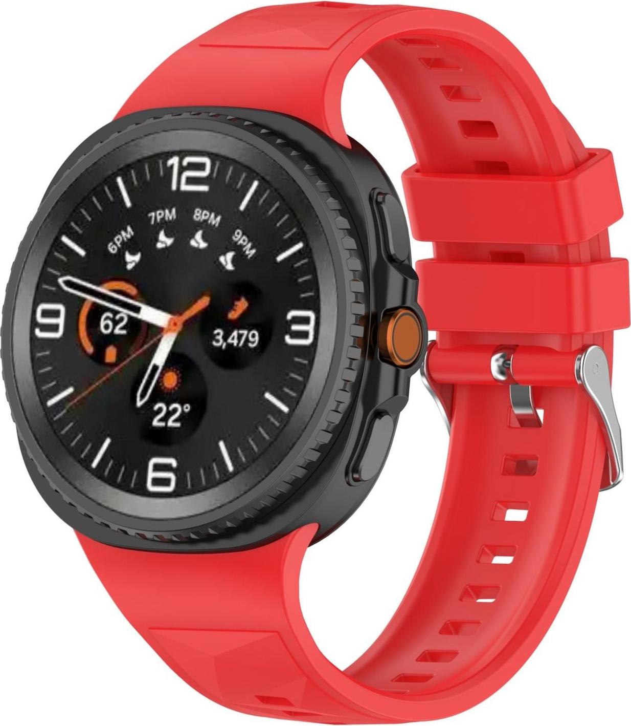 Pre Samsung Galaxy Watch 8 / 8 Classic / Ultra 2 Ice Crystal Design Silikon Armband Rot