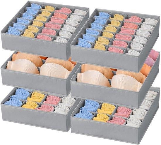 OEM Set aus 6 Unterwäsche-Organisatoren, Socken- und BH-Lade-Organisator, ideal für Garderoben-Organisation (grau) 2026