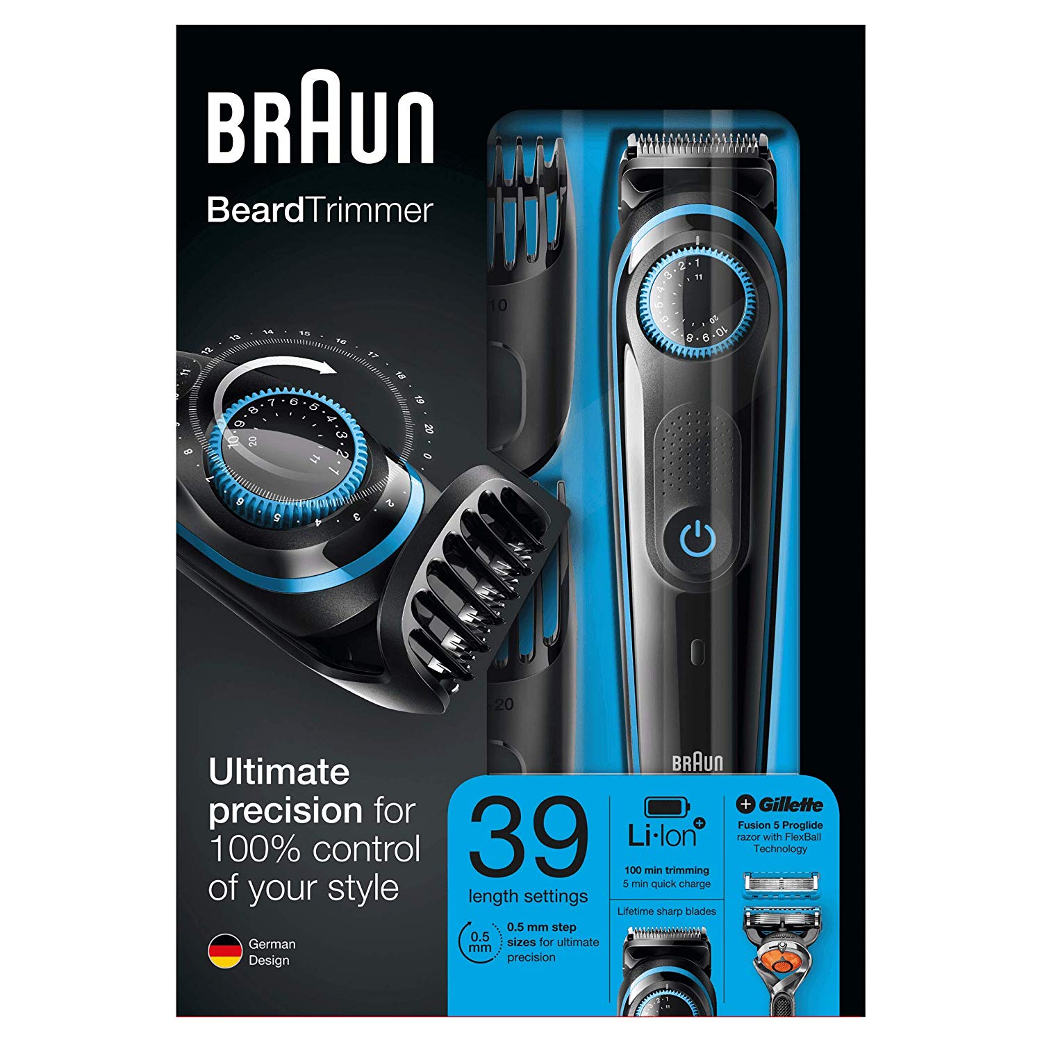 Braun BT5040 Bartschneider 2 Kammaufsätze Gillette Fusion5 ProGlide Rasierer 
