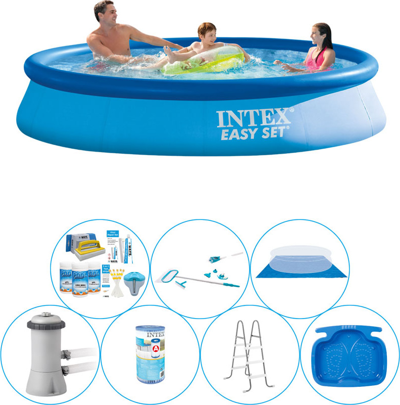 Komfortný balík pre bazén - 8 kusov - Intex Easy Set Round 366x76 cm