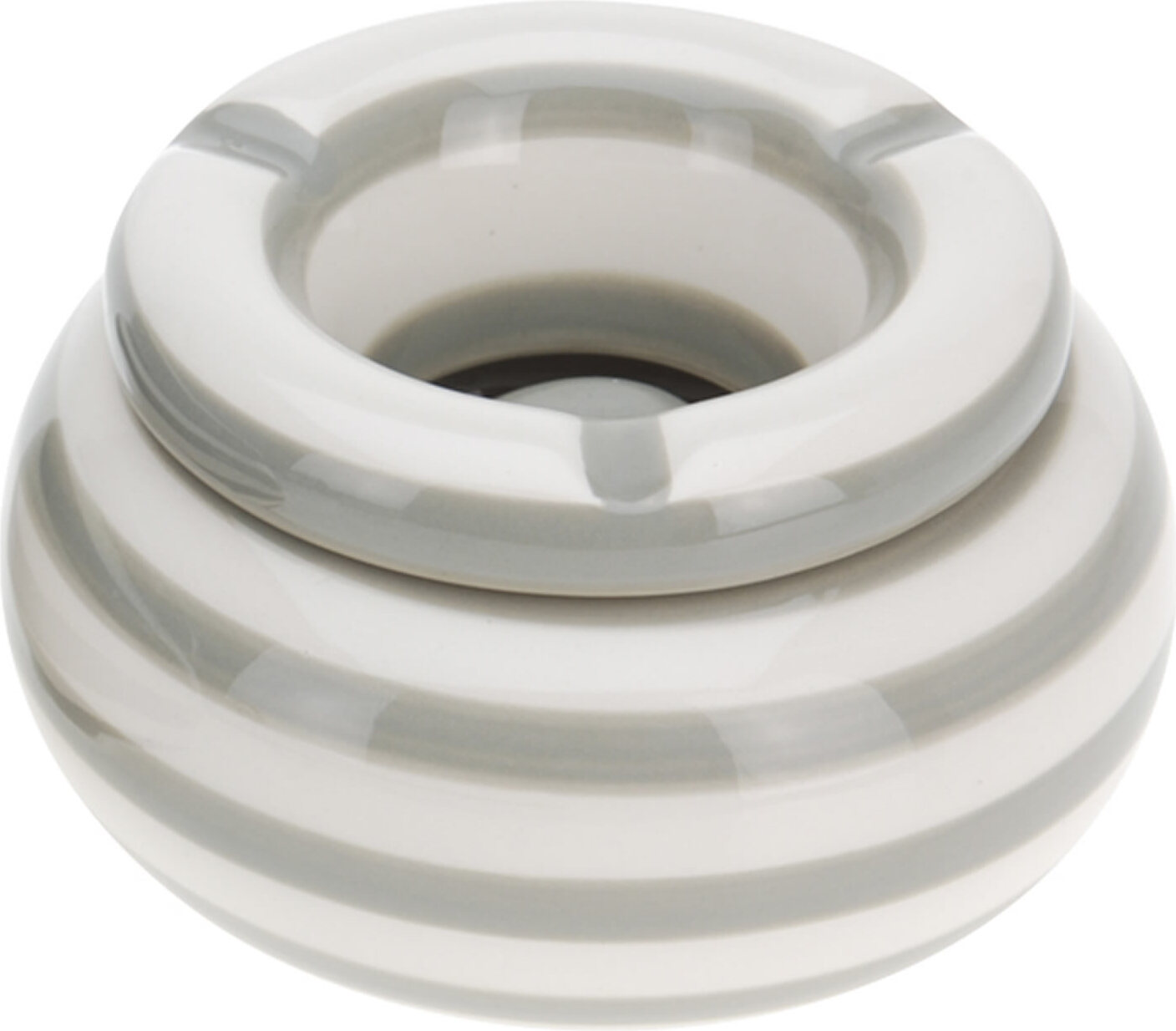 LS-LebenStil Sturmaschenbecher Smoky Grau - Windfester Aschenbecher Mit Deckel