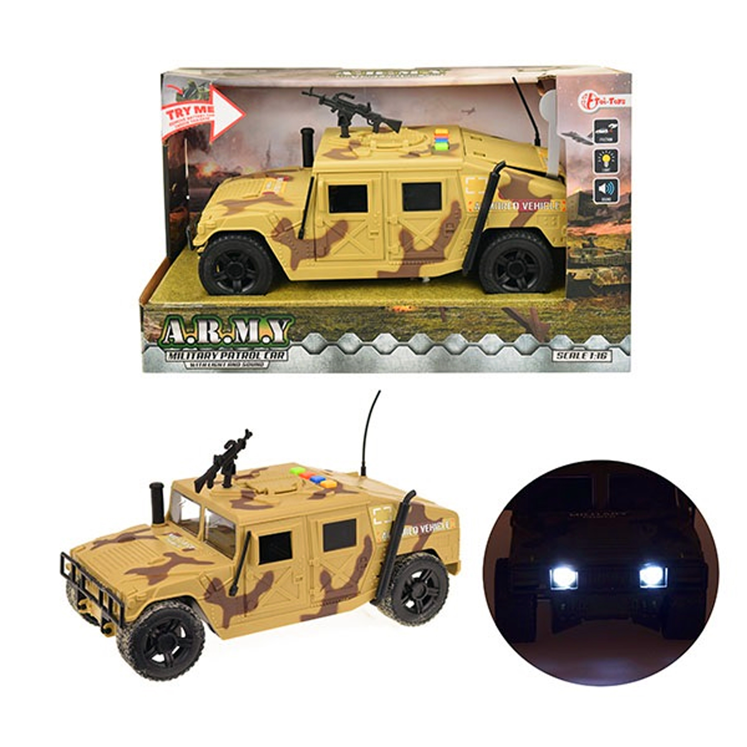 Toi-Toys Panzerwagen Spielzeug Sandtarnung mit Licht und Sound