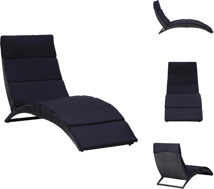 vidaXL Lehátko s vankúšom z polyratanu čierne - Lehátka