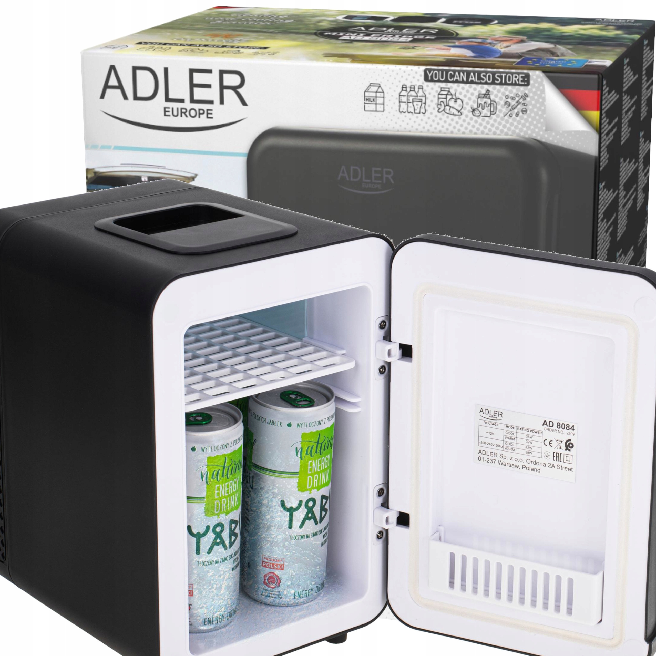 GOPLUS 15 L Mini Kühlschrank mit Heizfunktion, Tragbarer Autokühlschrank,  Elektrischer Kühler und Erwaermer, Tragbarer Kühlschrank, mit