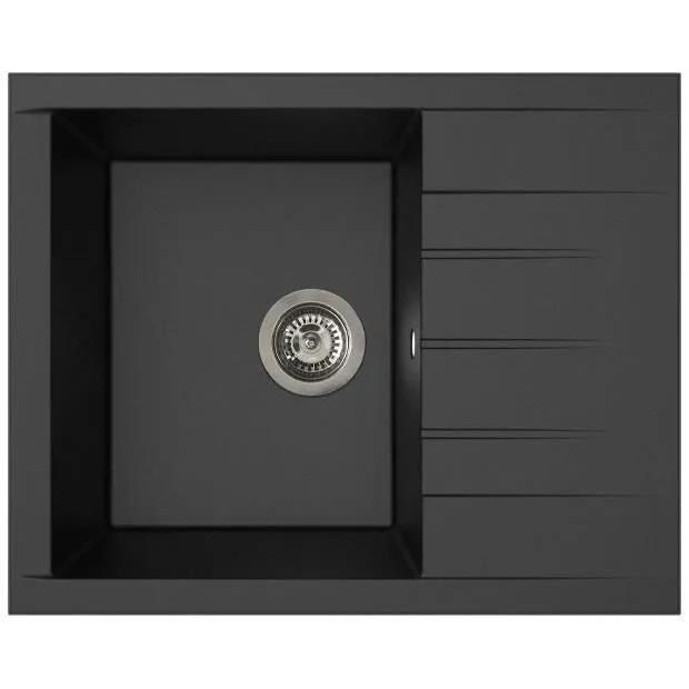 Waschbecken – SMC-Harz – Glitzernd Schwarz – Einbau – STRADOUR – Würfel 1C XS – 62 x 50 cm