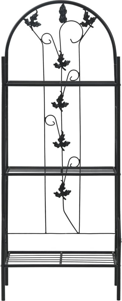 VidaXL Scaffale Pendente A 3 Livelli – Nero – 64x35x120,5 Cm – Libreria In Acciaio E Legno Multistrato - 3