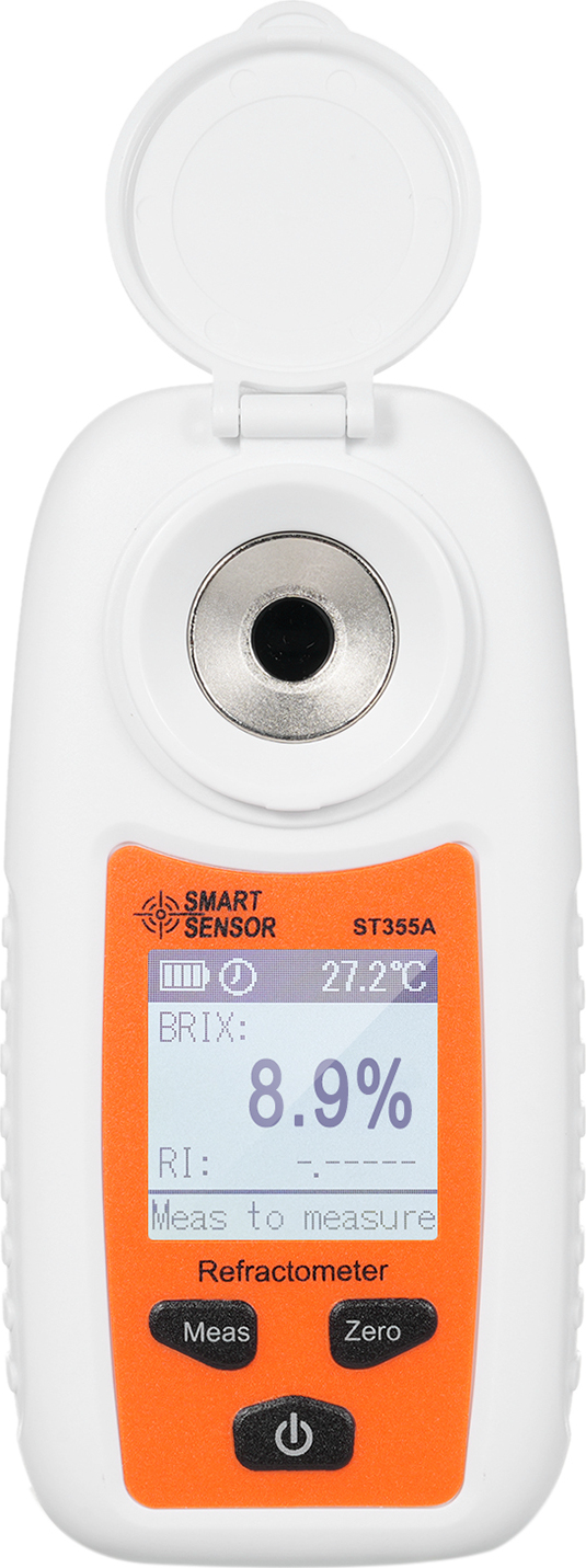 Douself ST355A Hochpräzisions-Saccharimeter, Fruchtzuckergehaltsanalysator, Süßetester, Zuckermessgerät, Refraktometer, Messbereich 0–55 %