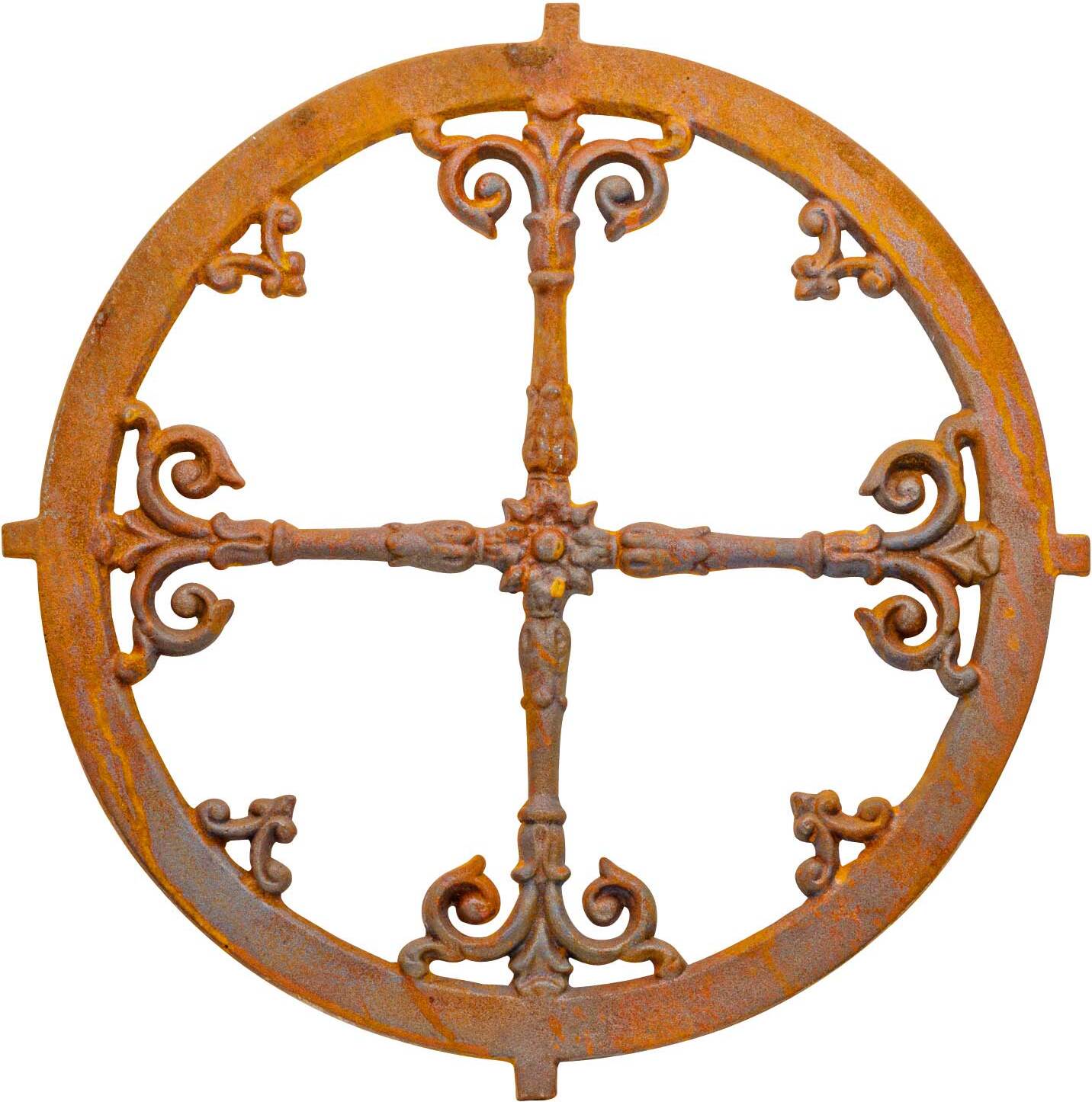 Aubaho Fenster Rost Stallfenster rund Eisenfenster Scheunenfenster Eisen 57cm Antikstil keine