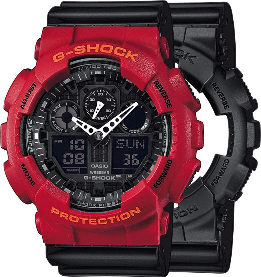 Zegarek Casio G-Shock SET GA-100-1A1ER + BEZEL 10441433 + PASEK 10553868 20BAR