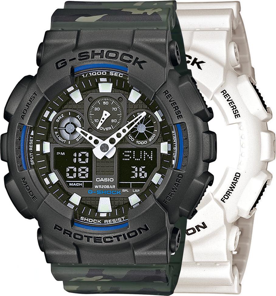 Hodinky Casio G-Shock SET GA-100B-7AER + BEZEL 10467795 + PÁS 10561429 20BAR