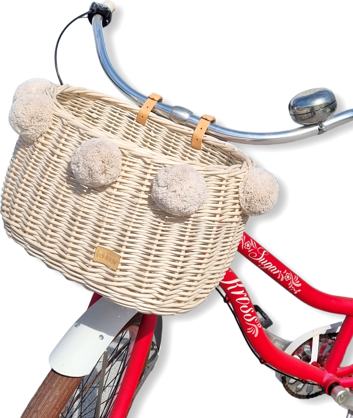 Wisafory Panier Vélo Enfant Tressé – Osier, 25x18x15 Cm, Amovible, Sangle Cuir, Pour Filles Et Garçons
