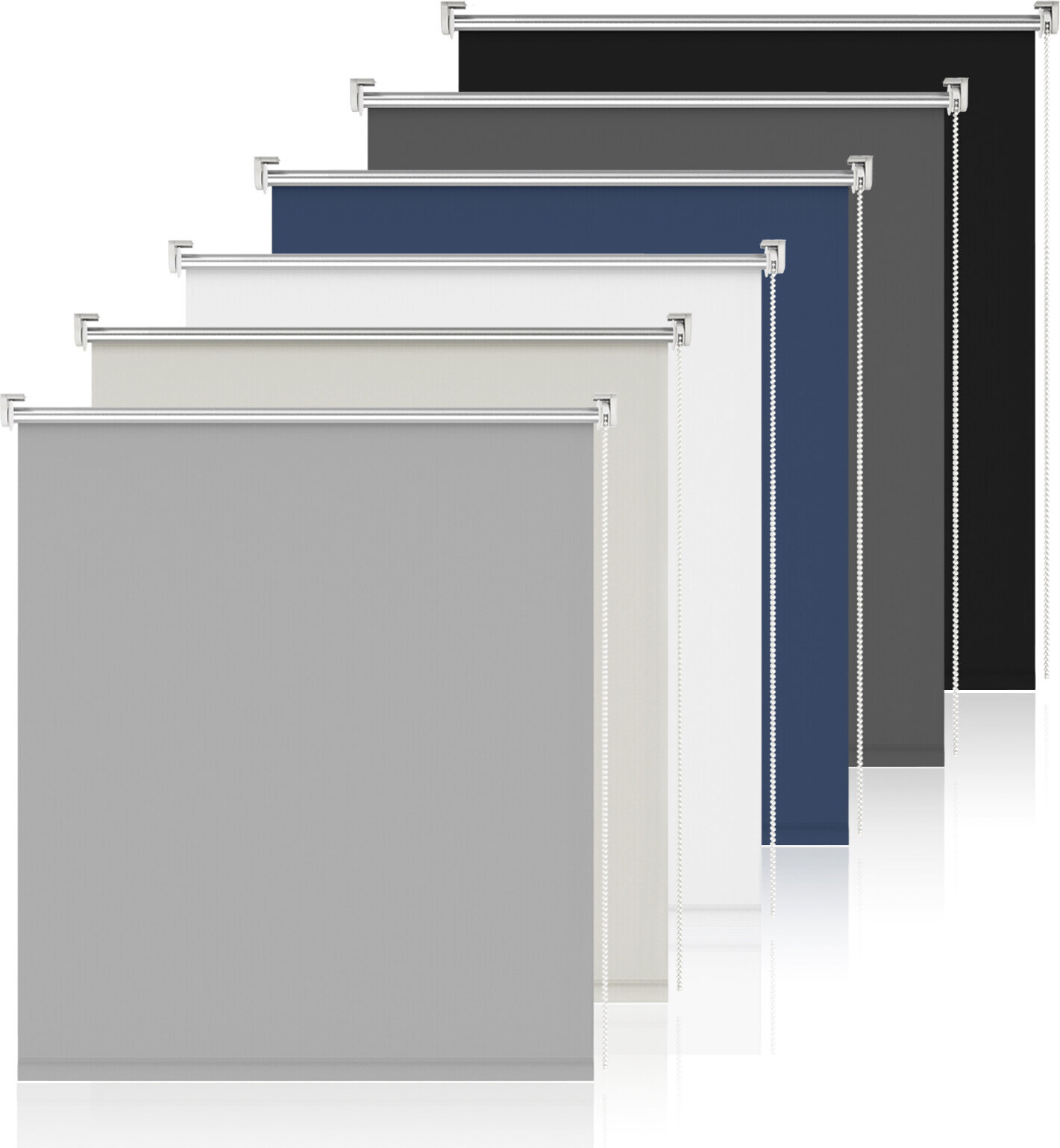 Grandekor Verdunklungsrollo ohne Bohren & mit Bohren Hellgrau 45x230cm Verdunkelungsrollo Klemmfix Rollos für Fenster ohne Bohren GK63045-230NEW