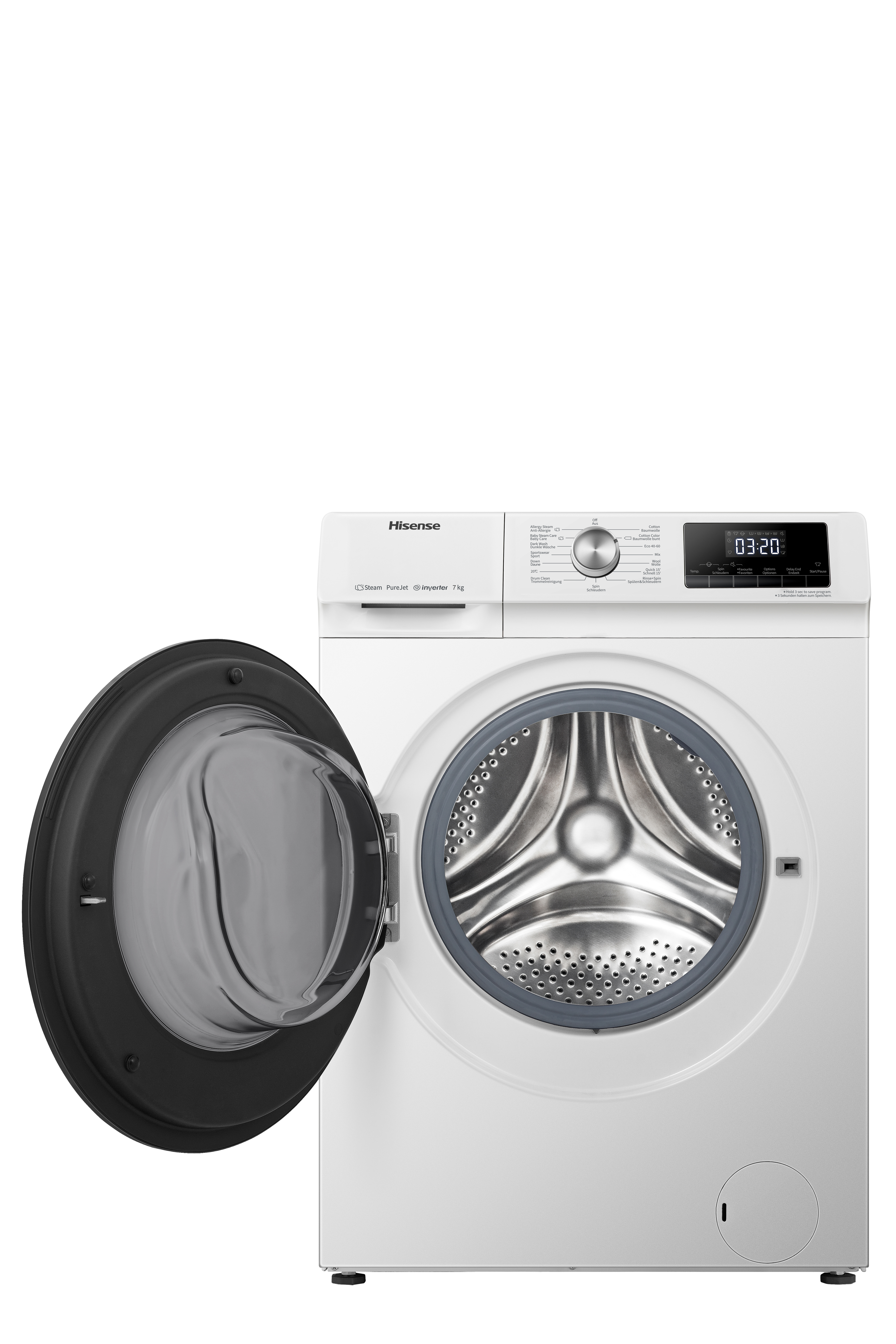 - Hisense WFQA7014EVJM Weiß Waschmaschinen