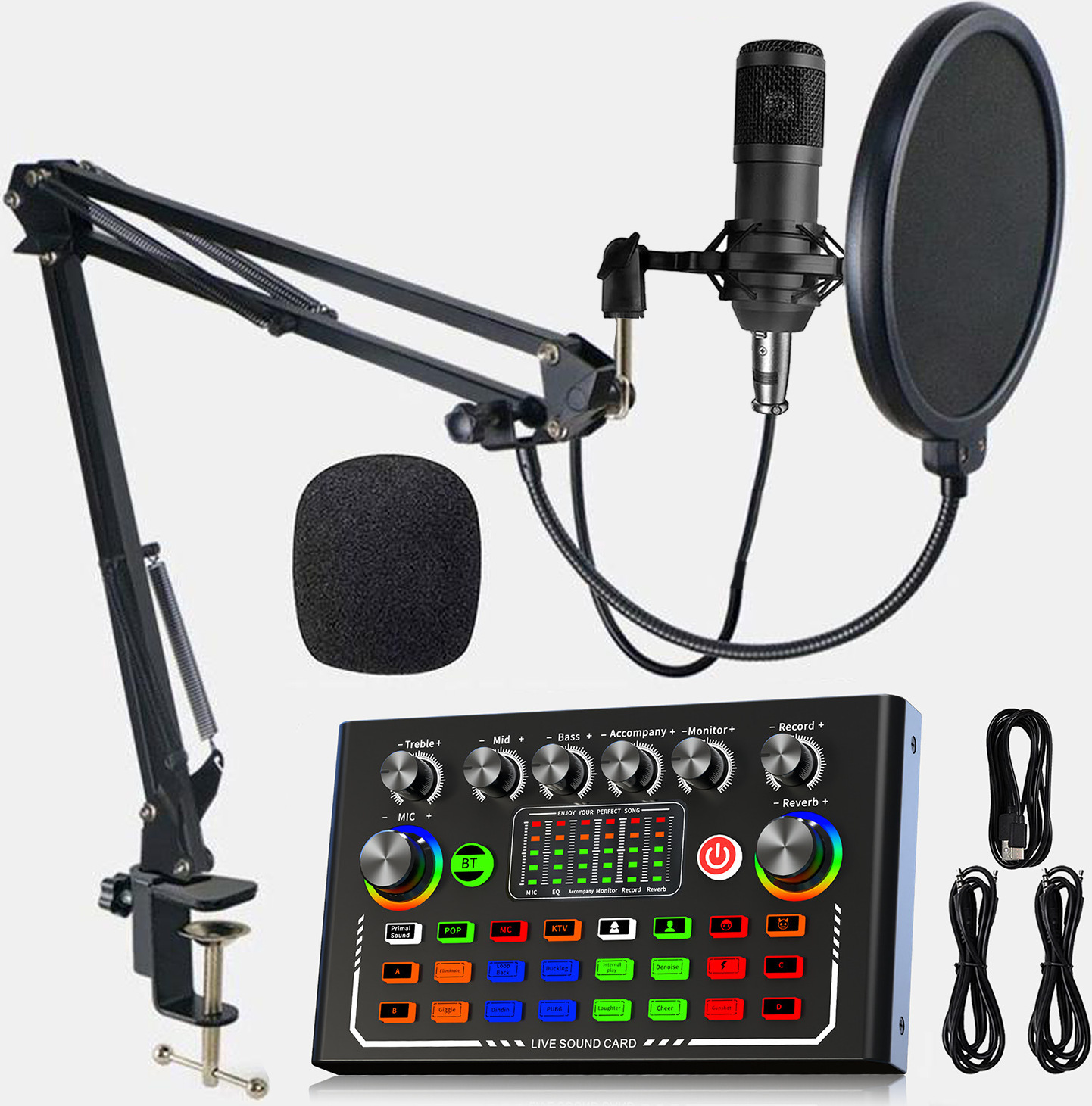 Mixer Audio F998 Con Microfono A Condensatore E Voice Changer – Bluetooth, 16 Effetti Sonori, 7 Modalità, Per Streaming E Registrazione