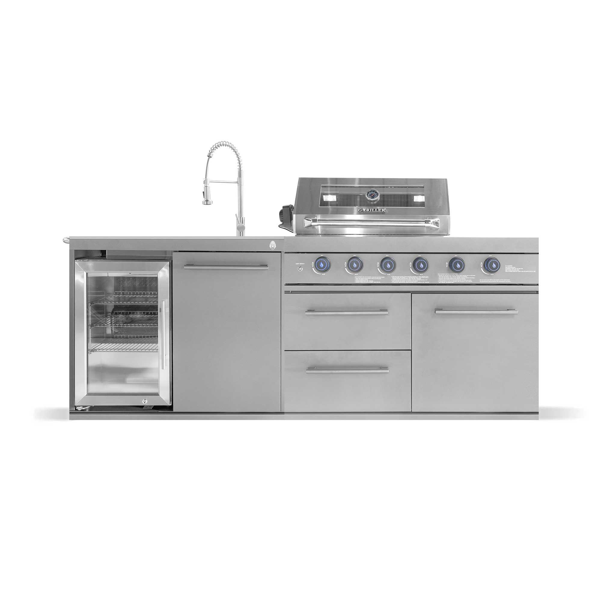 GORILLER® EMPIRE-S1 Outdoor-Küche| 6-Brenner Gasgrill | CoolClean