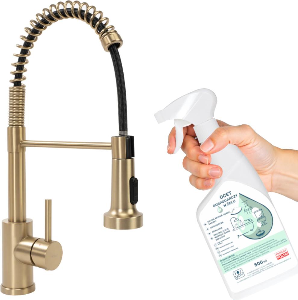 COLIN REA Küchenarmatur, stehend, gebürstetes Gold + Haushaltsessig