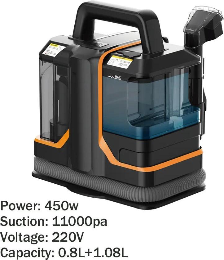 StarTech C688 - Handlicher Teppich- und Polsterreiniger - 11 kPa Saugkraft - 450 W Motor - Nass/Trocken Fleckenentfernung - Für Sofa, Auto, Haustierflecken - 220 V - Weiß