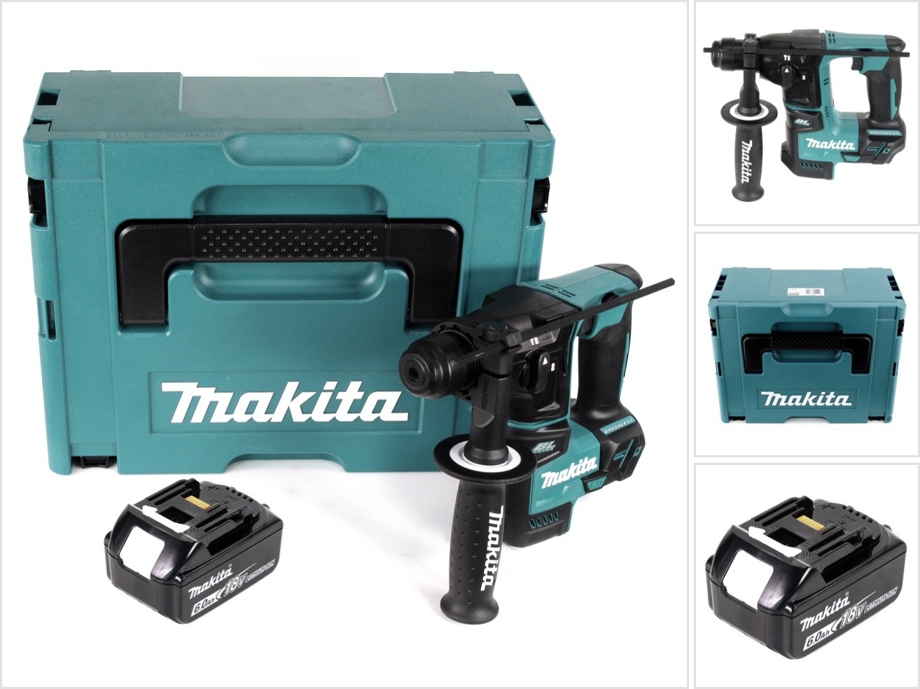 Akumulátorové vŕtacie kladivo Makita DHR 171 G1J 18V 1,2J Brushless SDS Plus + 1x batéria 6,0Ah + Makpac - bez nabíjačky