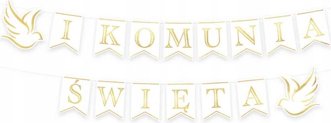 PARTYPAL Kommunionbanner Girlande Dekoration zur Kommunion ERSTE HEILIGE KOMMUNION Gold 250cm