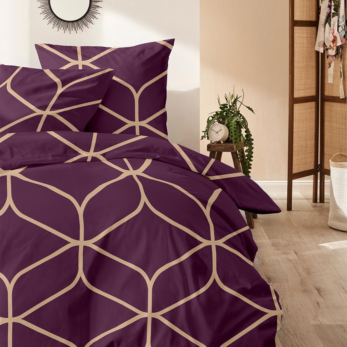 Enrico Coss Edelflanell Bettwäsche Rayleigh lila 135x200 cm + 80x80 cm