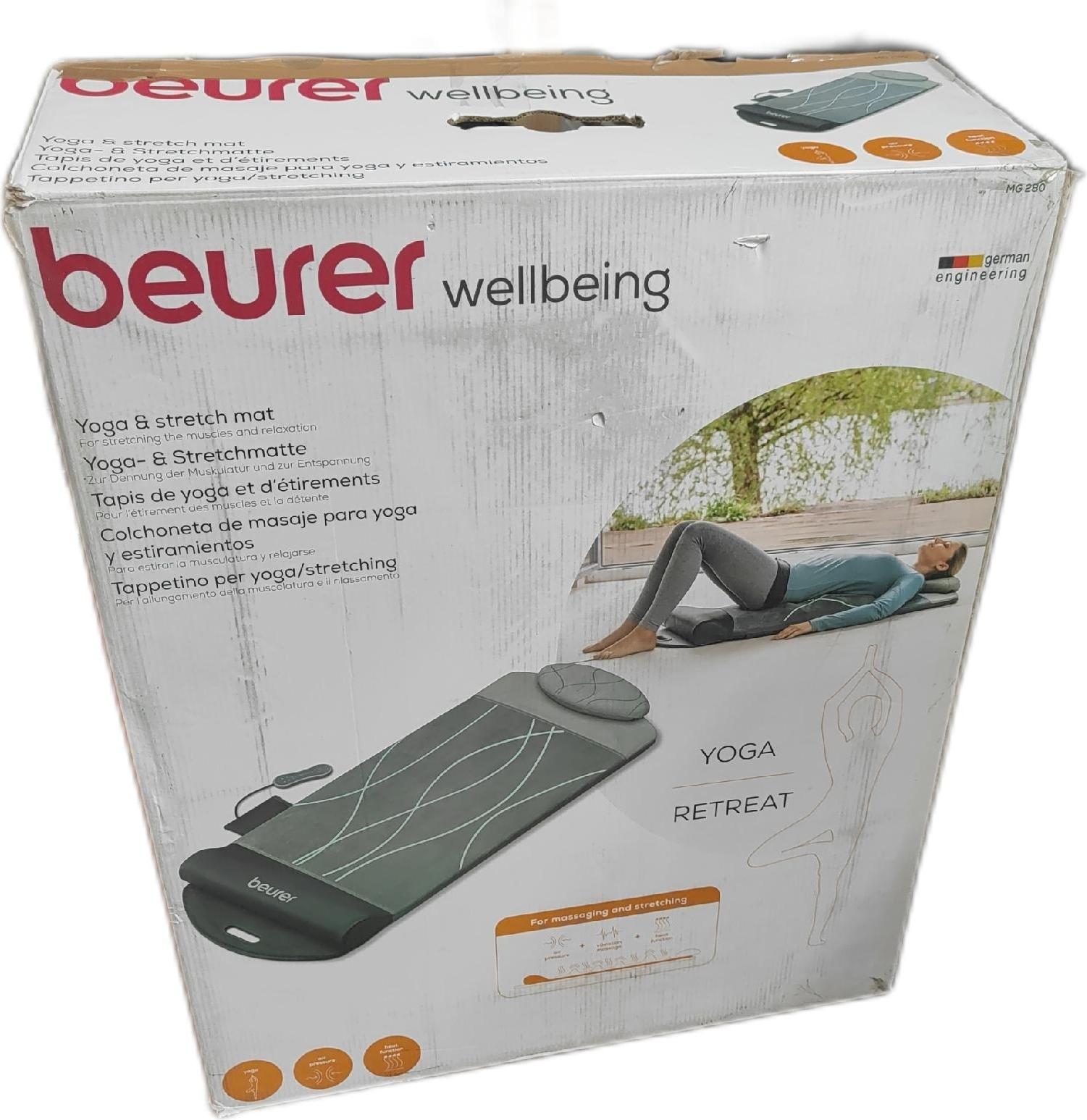 Beurer MG280 Yoga US NETZTEIL Dehnungsmatte 7 aufblasbare Luftkammern Entspannung