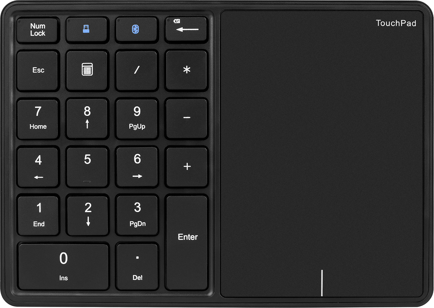 Douself FZ-BT14 2,4G+Bluetooth kabellose Dual-Mode-Digitaltastatur 22-Tasten-Finanzbuchhaltungstastatur mit Touchpad, dünn und tragbar, schwarz