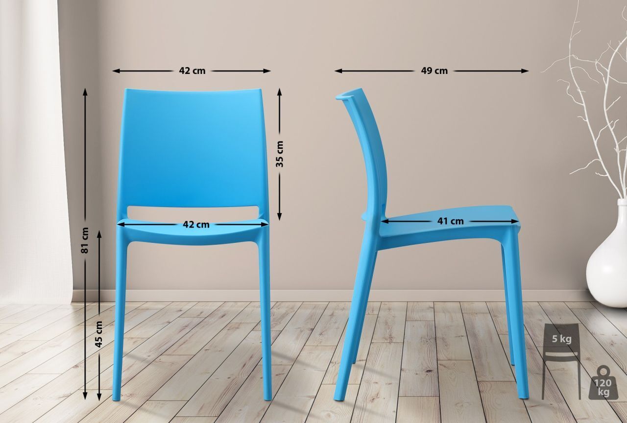 CLP 2er Set Stuhl Meton blau