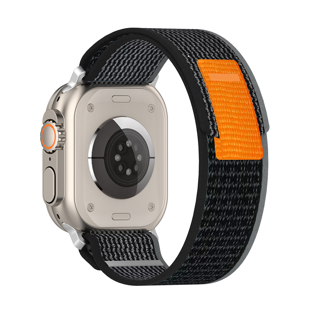 Techsuit remienok (W039) - Apple Watch 1/2/3/4/5/6/7/8/SE/SE 2/Ultra (42/44/45/49mm) - Čierna / Sivá