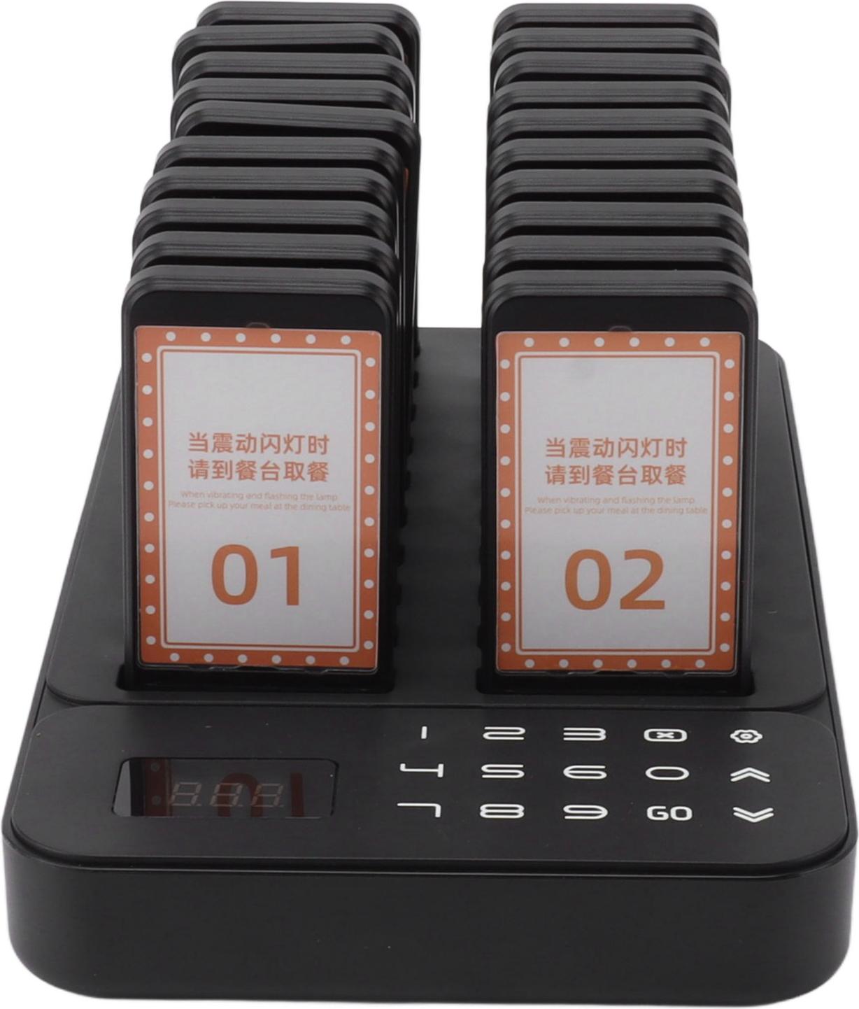 Cocosity Restaurant Pager System 20 Pager Buzzer 1 Keypad Warteschlangennummer Call Wireless Calling Queuing System 3 Alert Mode 100?240V EU Stecker