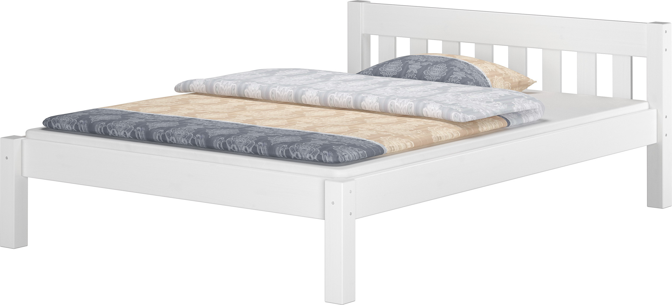 Futonbett weiß Einzelbett 120x200 Kiefer Massivholz Zubehör