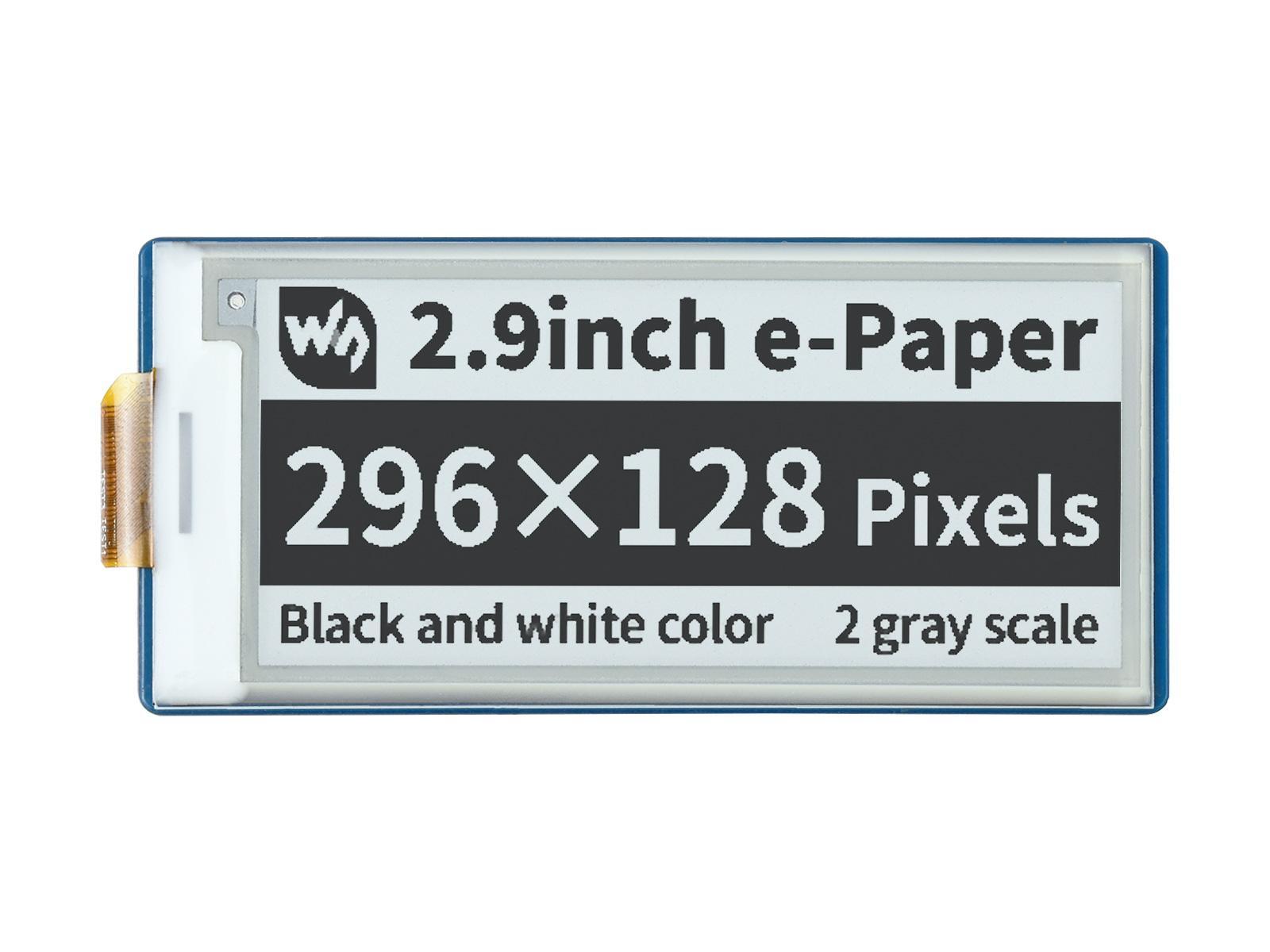 Sertronics WaveShare 2.9inch E-Paper E-Ink Display Module for Raspberry Pi Pico, 296×128, Black / White, SPI Pico-ePaper-2.9